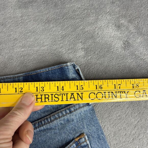 Abercrombie & Fitch Shorts Womens 30 Blue Mom High Rise Curve Love Cutoff Denim - Picture 7 of 11